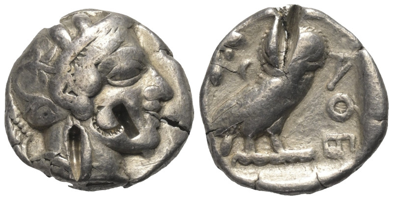 Attika. Athen.

 Tetradrachme (Silber). Ca. 454 - 404 v. Chr.
Vs: Kopf der At...