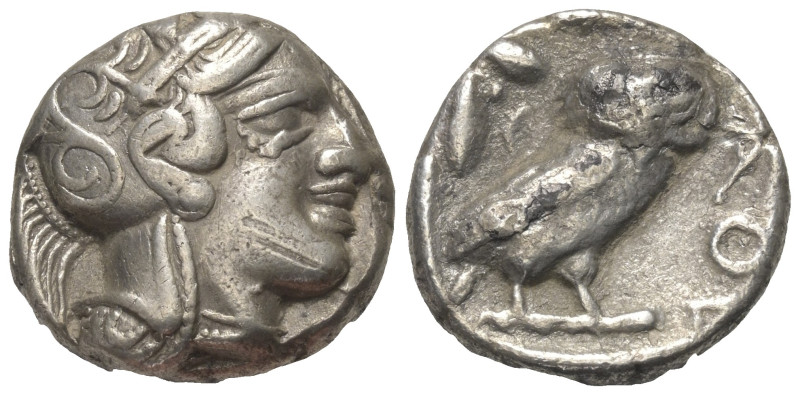 Attika. Athen.

 Tetradrachme (Silber). Ca. 400 - 353 v. Chr.
Vs: Kopf der At...