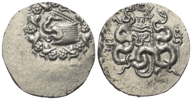 Mysien. Pergamon.

 Cistophor (Silber). Ca. 166 - 67 v. Chr.
Vs: Cista mystic...