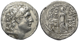 Seleukidisches Königreich. Antiochos VII. Euergetes (138 - 129 v. Chr.).

 Tetradrachme (Silber). Ca. 138 - 129 v. Chr. Antiochia am Orontes.
Vs: K...