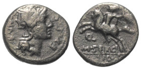 M. Sergius Silus.

 Denar (Silber). 116 oder 115 v. Chr. Rom.
Vs: ROMA EX S C. Kopf der Roma mit geflügeltem Greifenkopfhelm rechts, dahinter Wertz...