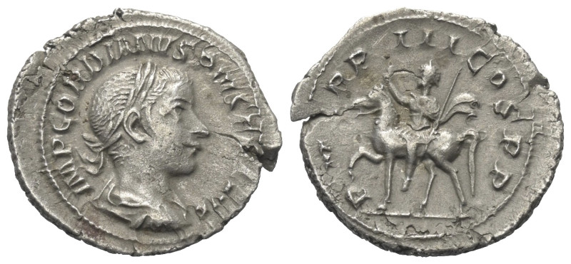 Gordianus III. (238 - 244 n. Chr.).

 Denar (Silber). 240 n. Chr. Rom.
Vs: IM...