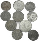 Deutschland - Lots.


Deutschland nach 1871.
Städtisches Notgeld.

Lot (10 Stück, Zink): Stadt Eggenfelden, Deggendorf, Wörth, Burghausen, Mainb...