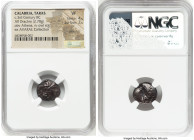 CALABRIA. Tarentum. Ca. 3rd century BC. AR drachm (15mm, 2.70 gm, 11h). NGC VF 4/5 - 2/5, scratches. Ca. 302-280 BC, Ior- magistrate. Head of Athena r...