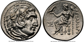 MACEDONIAN KINGDOM. Alexander III the Great (336-323 BC). AR drachm (16mm, 1h). NGC Choice AU. Posthumous issue of Magnesia ad Maeandrum, ca. 319-305 ...