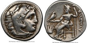 MACEDONIAN KINGDOM. Philip III Arrhidaeus (323-317 BC). AR drachm (17mm, 11h). NGC VF. Lifetime issue of Colophon, ca. 323-319 BC. Head of Heracles ri...