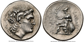 THRACIAN KINGDOM. Lysimachus (305-281 BC). AR tetradrachm (29mm, 17.06 gm, 1h). NGC Choice VF 5/5 - 4/5. Lifetime issue of Abydus, ca. 297/6-282/1 BC....