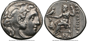 THRACIAN KINGDOM. Lysimachus (305-281 BC). AR drachm (15mm, 12h). NGC Choice VF. Posthumous issue of Colophon in the name and types of Alexander III t...