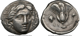 CARIAN ISLANDS. Rhodes. Ca. 305-275 BC. AR didrachm (19mm, 6.67 gm, 12h). NGC XF 4/5 - 4/5. Head of Helios facing, turned slightly right, hair parted ...