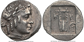 LYCIAN LEAGUE. Cragus. Ca. 48-20 BC. AR hemidrachm (14mm, 1.75 gm, 1h). NGC XF 5/5 - 3/5. Series 2. Laureate head of Apollo right, wearing wreath and ...