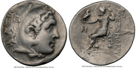 PAMPHYLIA. Perga. Ca. 221-188 BC. AR tetradrachm (30mm, 11h). NGC Choice Fine, light marks. Late posthumous issue in the name and types of Alexander I...
