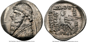 PARTHIAN KINGDOM. Mithradates II (ca. 121-91 BC). AR drachm (22mm, 12h). NGC Choice AU. Rhagae or Ecbatana, ca. 109-96/5 BC. Diademed, draped bust of ...