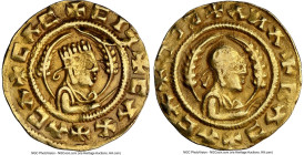 AXUMITE KINGDOM. Ebana (ca. AD 440-470). AV tremissis or unit (16mm, 1.58 gm, 11h). NGC Choice VF 3/5 - 4/5. +CAX+ACA+CAC+CIN, crowned and draped bust...