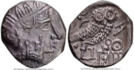 ARABIA FELIX. Sabaeans(?). Imitating Athens. Ca. 3rd-2nd centuries BC. AR unit (16mm, 5.30 gm, 6h). NGC Choice AU 5/5 - 3/5. Head of Athena right, wea...