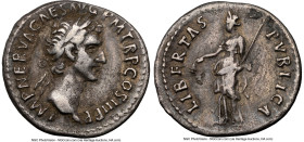 Nerva (AD 96-98). AR denarius (18mm, 3.01 gm, 6h). NGC VF 5/5 - 2/5, scratches. Rome, AD 97. IMP NERVA CAES AVG-P M TR P COS III P P, laureate head of...