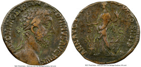 Commodus (AD 177-192). AE sestertius (12mm, 20.31 gm, 5h). NGC VF 4/5 - 4/5. Rome, AD 183-184. M COMMODVS AN-TONINVS AVG PIVS, laureate head of Commod...