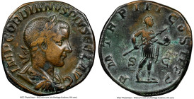Gordian III (AD 238-244). AE sestertius (29mm, 20.01 gm, 5h). NGC VF 5/5 - 5/5. Rome, AD 240. IMP GORDIANVS PIVS FEL AVG, laureate, draped, and cuiras...