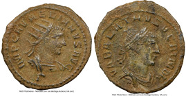 PALMYRAN KINGDOM. Vabalathus (AD 267-272) with Aurelian. BI antoninianus (20mm, 3.33 gm, 5h). NGC Choice VF 5/5 - 3/5. Antioch, 3rd officina, ca. AD 2...