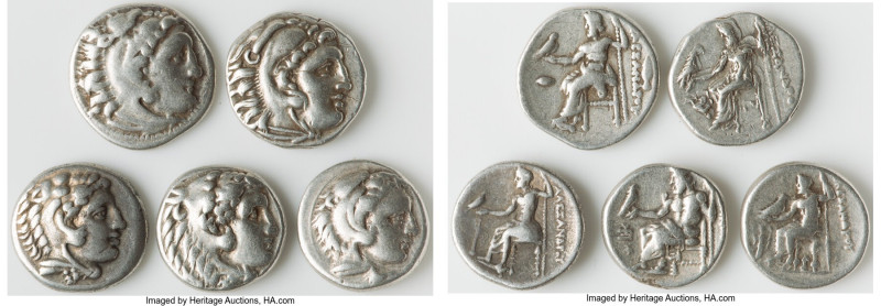 ANCIENT LOTS. Greek. Macedonian Kingdom. Ca. 4th-3rd centuries. Lot of five (5) ...