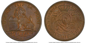 Leopold I 10 Centimes 1833 MS62 Brown PCGS, KM2.1. Tied with three others within the "Top Pop" grade designation out of 6 total on the PCGS census. HI...