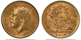 George V gold 1/2 Sovereign 1914 MS65 PCGS, KM819, S-4006. HID09801242017 © 2024 Heritage Auctions | All Rights Reserved