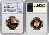 Charles III gold Proof "Ada Lovelace" 2 Pounds 2023 PR70 Ultra Cameo NGC, Mintage: 85. Edge Inscription: INNOVATION IN SCIENCE LOVELACE. First Release...