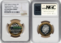 Charles III gilt-silver Colorized Proof Piefort "Flying Scotsman Centenary" 2 Pounds 2023 PR70 Ultra Cameo NGC, Mintage: 1,933. Edge Inscription: LIVE...