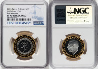 Charles III gilt-silver Proof Piefort "JRR Tolkien – 50th Anniversary of Death" 2 Pounds 2023 PR70 Ultra Cameo NGC, Mintage: 2,410. Edge Inscription: ...