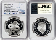 Charles III silver Proof "Year of the Dragon" 2 Pounds (1 oz) 2024 PR70 Ultra Cameo NGC, Mintage: 5,008. Lunar Series. First Releases. HID09801242017 ...