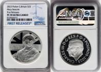 Charles III silver Proof Piefort "Mary Seacole" 5 Pounds 2023 PR70 Ultra Cameo NGC, Mintage: 760. Edge Inscription: THE ONE WHO NURSED HER SICK. First...