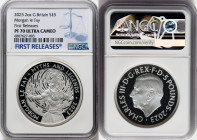 Charles III silver Proof "Morgan le Fay" 5 Pounds (2 oz) 2023 PR70 Ultra Cameo NGC, Mintage: 510. Myths and Legends series. First Releases. HID0980124...