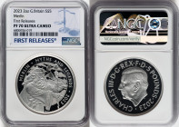 Charles III silver Proof "Merlin" 5 Pounds (2 oz) 2023 PR70 Ultra Cameo NGC, Mintage: 510. Myths and Legends series. First Releases. HID09801242017 © ...