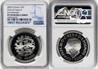 Charles III silver Proof "Pride of England" 5 Pounds 2023 PR70 Ultra Cameo NGC, Commemorating England's Lionesses, the national women's football team....