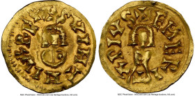 Visigoths. Suinthila gold Tremissis ND (621-631) MS63 NGC, Emerita mint, Miles-235. 1.44gm. Only 5 examples known to NGC. HID09801242017 © 2024 Herita...