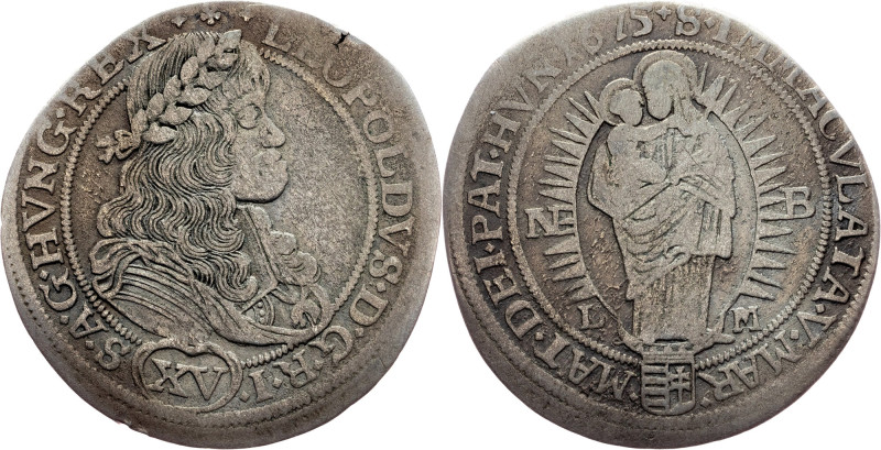 Leopold I., 15 Kreuzer 1675, Nagybanya Leopold I., 15 Kreuzer 1675, Nagybanya, 5...