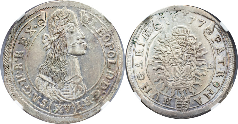 Leopold I., 15 Kreuzer 1677, KB Leopold I., 15 Kreuzer 1677, KB, Ag; MS61

Gra...