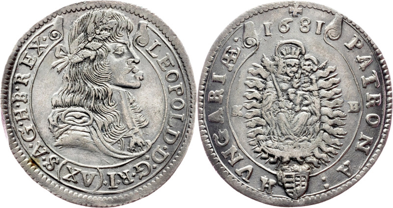 Leopold I., 15 Kreuzer 1681, Kremnitz Leopold I., 15 Kreuzer 1681, Kremnitz, 6,4...