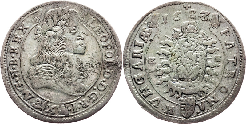 Leopold I., 15 Kreuzer 1683, Kremnitz Leopold I., 15 Kreuzer 1683, Kremnitz, 5,7...