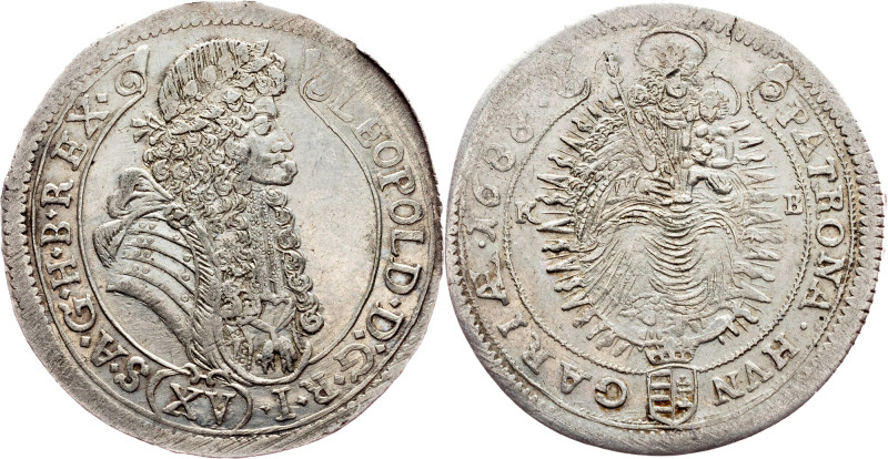 Leopold I., 15 Kreuzer 1688, Kremnitz Leopold I., 15 Kreuzer 1688, Kremnitz, 6,4...