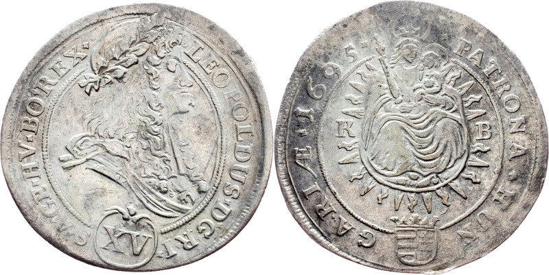 Leopold I., 15 Kreuzer 1695, Kremnitz Leopold I., 15 Kreuzer 1695, Kremnitz, 6,1...