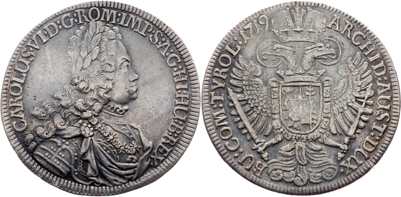 Charles VI., 1 Thaler 1719, Hall Charles VI., 1 Thaler 1719, Hall, 28,278 g, Ag,...