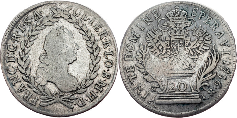 Franz I. Stephan, 20 Kreuzer 1756, HA Franz I. Stephan, 20 Kreuzer 1756, HA, 6,3...