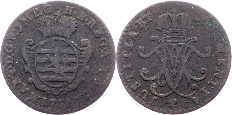 Maria Theresia, 1 Liard 1759, Brussels Luxembourg, Maria Theresia, 1 Liard 1759,...