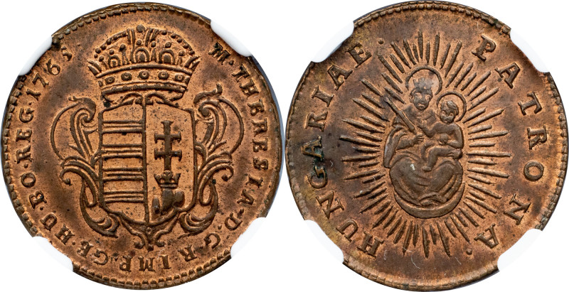 Maria Theresia, Denar 1765 Maria Theresia, Denar 1765, Copper, KM# 375; MS64RB
...