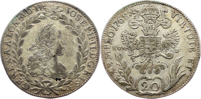 Joseph II., 20 Kreuzer 1768, B, Kremnitz Joseph II., 20 Kreuzer 1768, B, Kremnit...