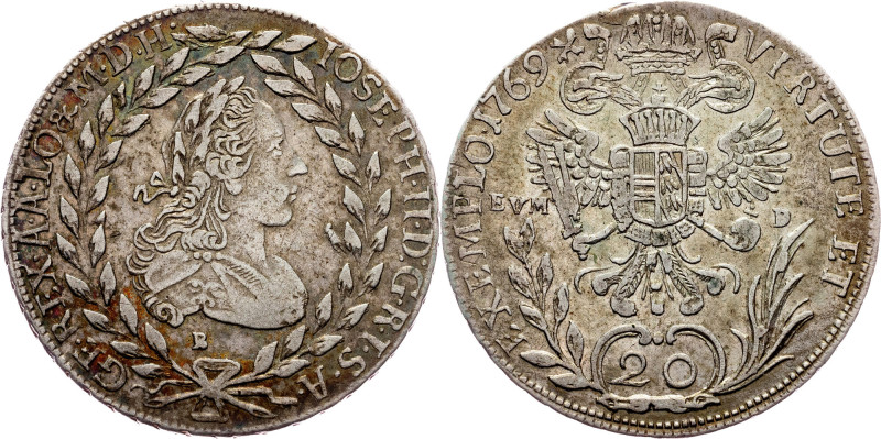 Joseph II., 20 Kreuzer 1769, B, Kremnitz Joseph II., 20 Kreuzer 1769, B, Kremnit...