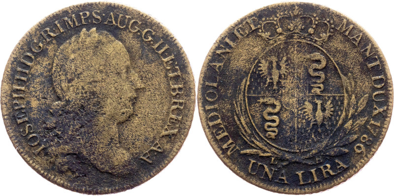 Duchy of Milan, Joseph II., 1 Lira 1786, Milan Italy, Duchy of Milan, Joseph II....