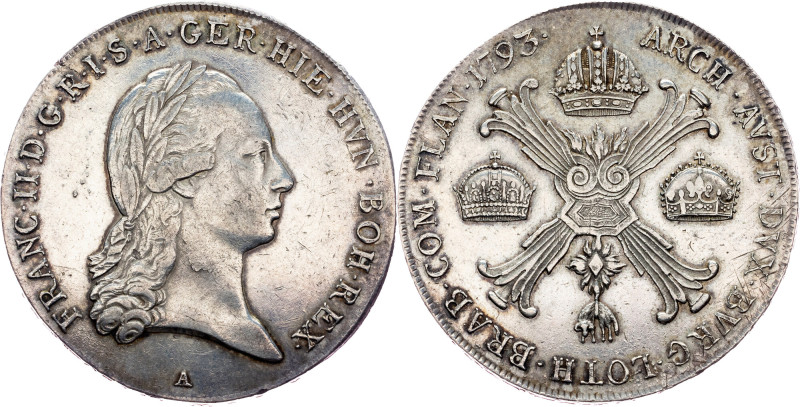 Franz I. (II.), 1 Thaler 1793, A Franz I. (II.), 1 Thaler 1793, A, 29,476 g, Ag,...