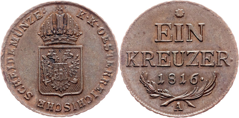 Franz I. (II.), 1 Kreuzer 1816, A Franz I. (II.), 1 Kreuzer 1816, A, 8,528 g, Co...