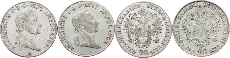 Franz I. (II.), 20 Kreuzer 1831, 1832, A Franz I. (II.), 20 Kreuzer 1831, 1832, ...